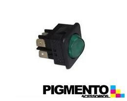 INTERRUPTOR LUMINOSO 25X25mm 4C VERDE