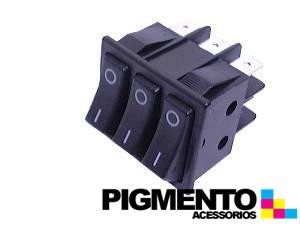 INTERRUPTOR TRIPLO 35X30 TECLA NEGRA (O-I) (6 T)