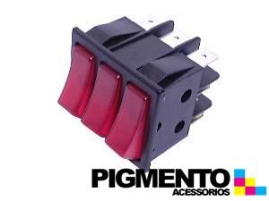 INTERRUPTOR TRIPLO 35X30 TECLAS LUMIN. VERM. (9 T)