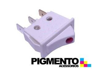 INTERRUPTOR 11X30 3 T. BLANCO C/ LED ROJO