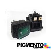 INTERRUPTOR LUMIN. VERDE C/ FOLE ( 22x30mm - 4T.)