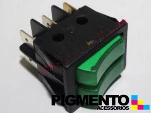 INTERRUPTOR DUPLO LUMINOSO VERDE 22X30 6C