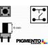 Botão miniatura 6x6x(9.5)mm SPST-NO 12VDC 50mA THT 1.6N